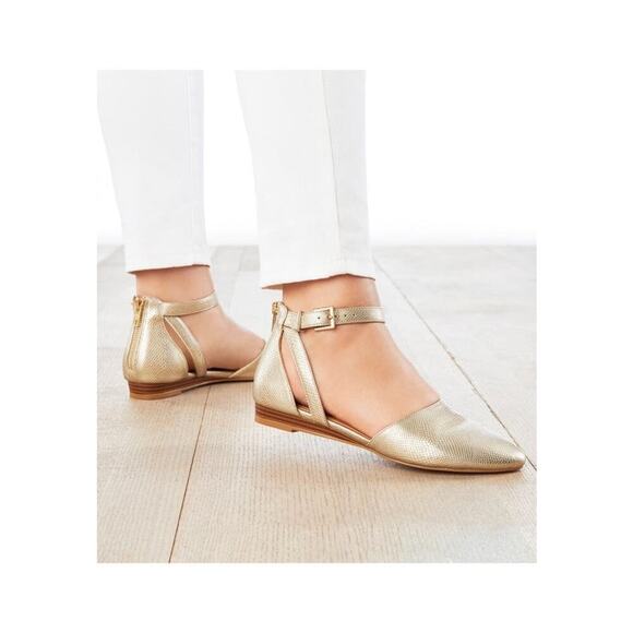 Comfortview The Paris Flat Gold Size 8 - Picture 3 of 15